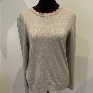 Gray Sweater with Red Trim banana republic small